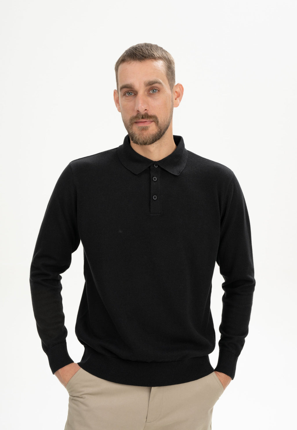 Langarm Strick Poloshirt Style HARISH