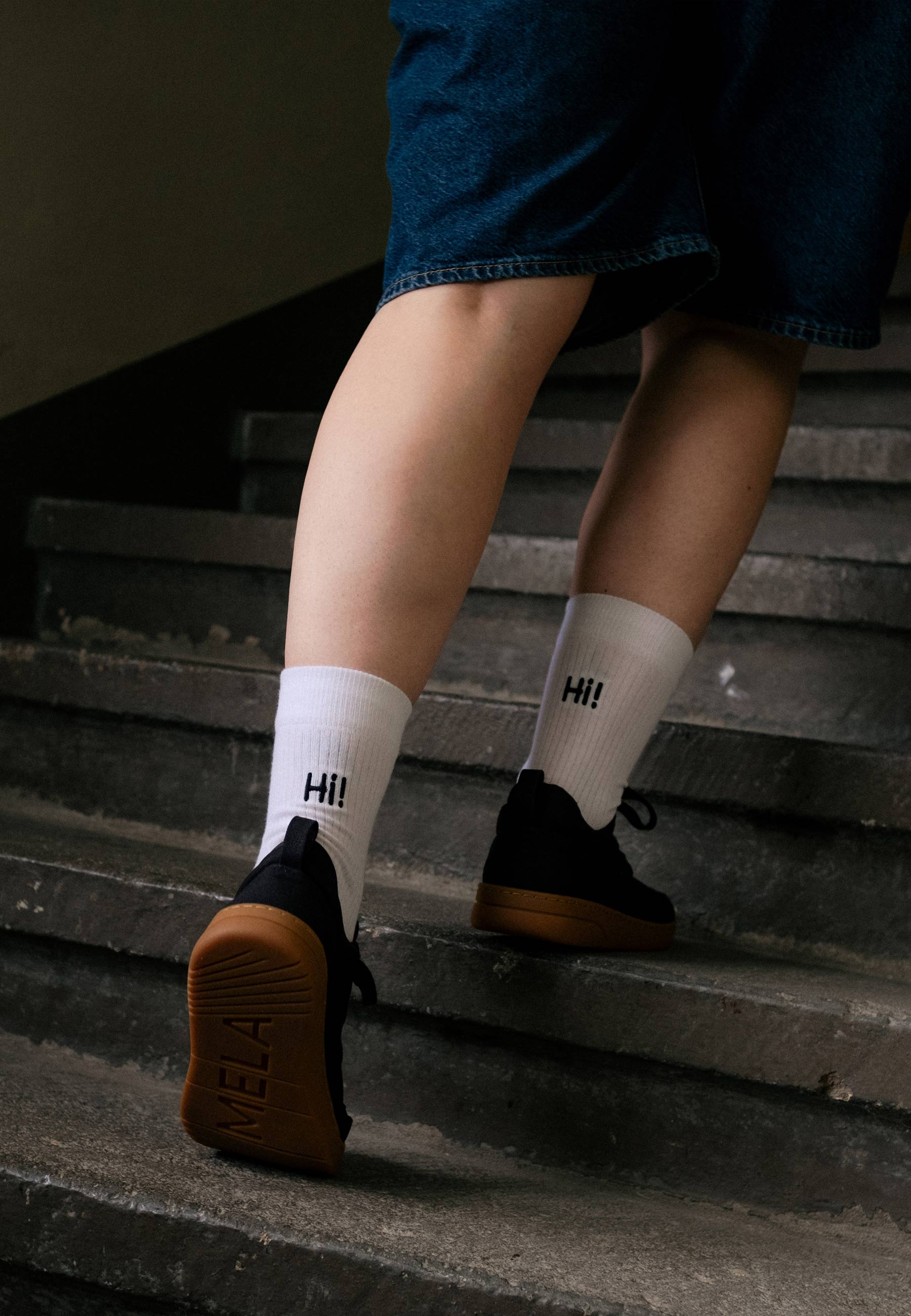 Gerippte Socken Stickerei 1 Paar