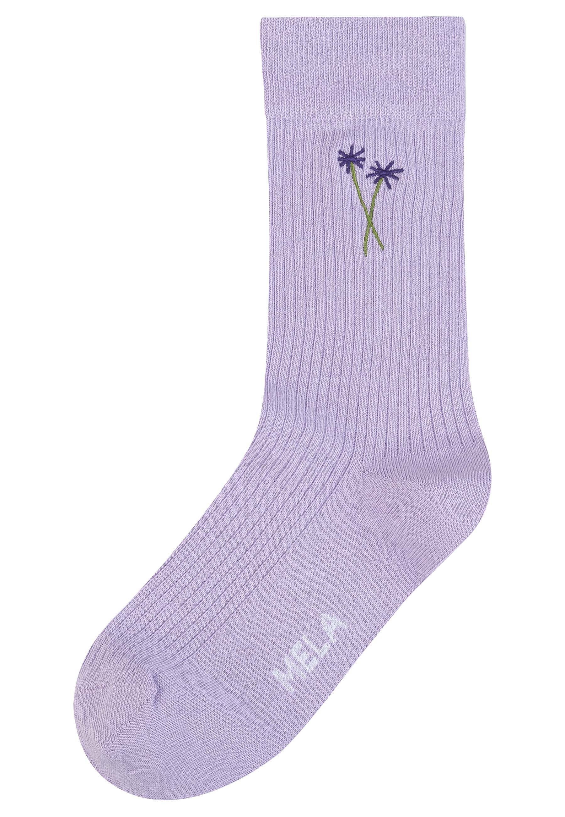 Gerippte Socken Stickerei 1 Paar
