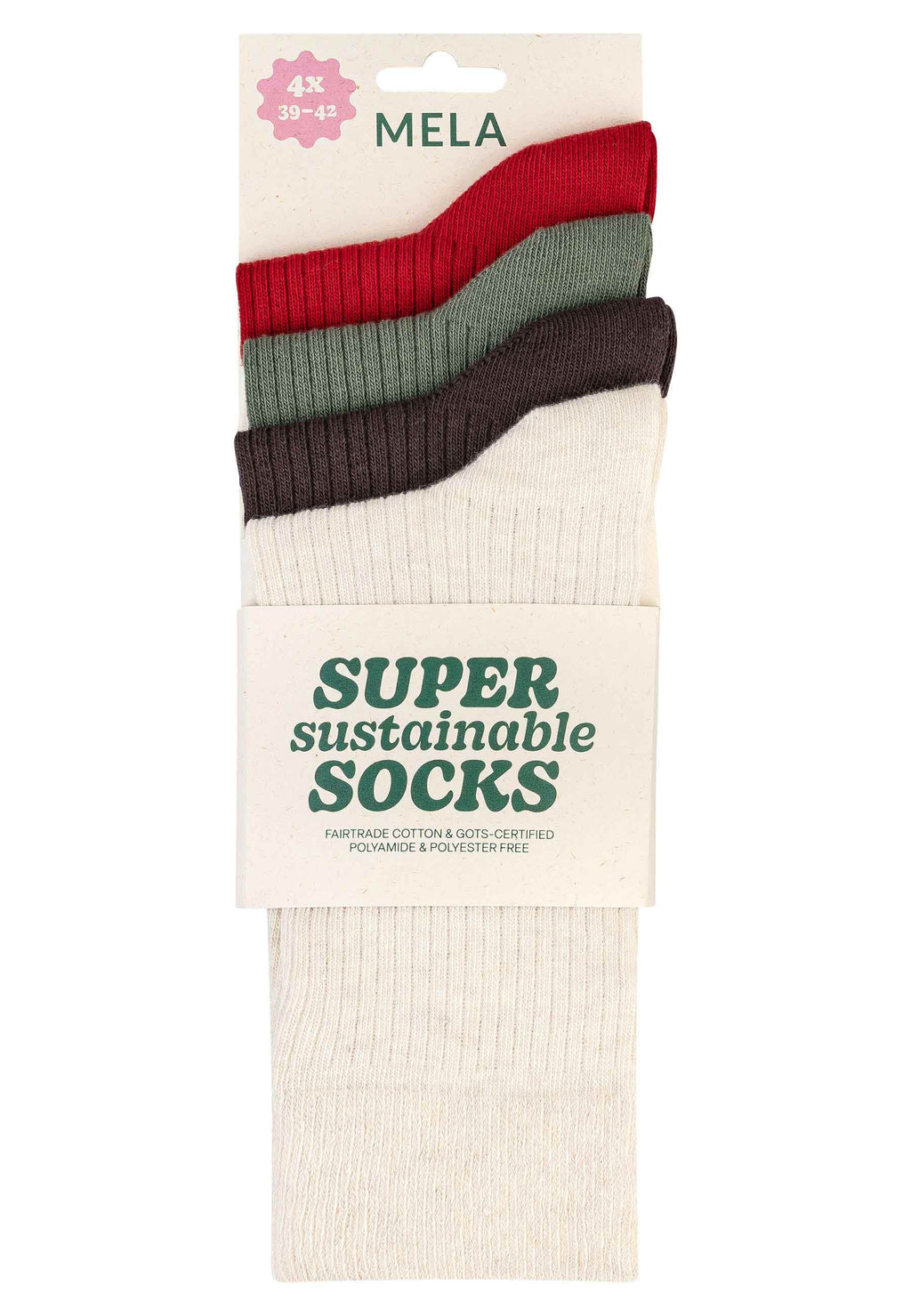 Gerippte Socken 4 Paare